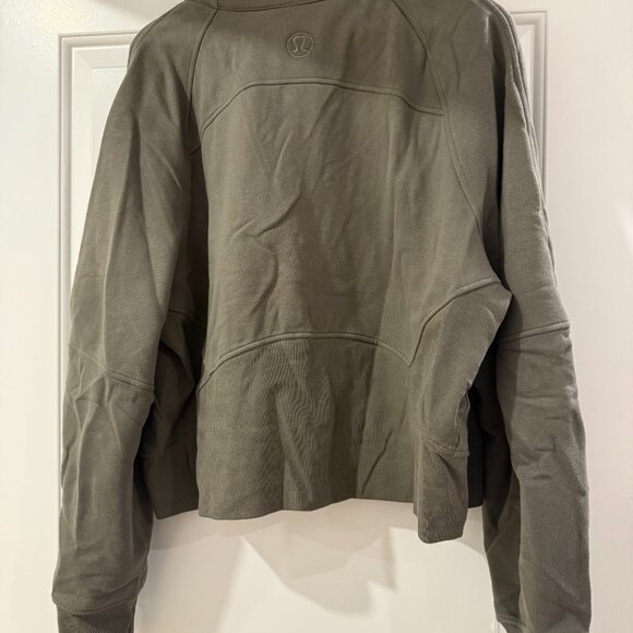 Lululemon Funnel-Neck Half Zip Scuba Scuba Army Green Size XL/XXL - Picture 3 of 6